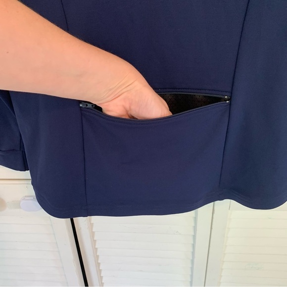 Canari Men’s Large Navy Blue Long Sleeve Cycling Racing Jersey 1/4 Zip USA Made - Picture 7 of 12